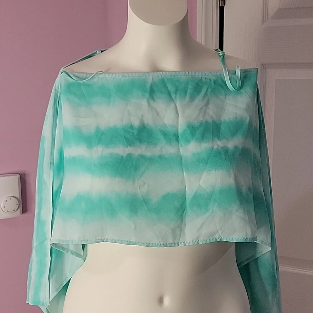 Design Lab Mint Flowy Crop - Picture 1 of 3